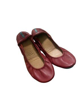 Tieks Ballet Flats Cardinal Red Leather Size 7 With Signature Teal Soles
